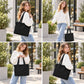 Large Shoulder Tote Bag with Zipper Pockets