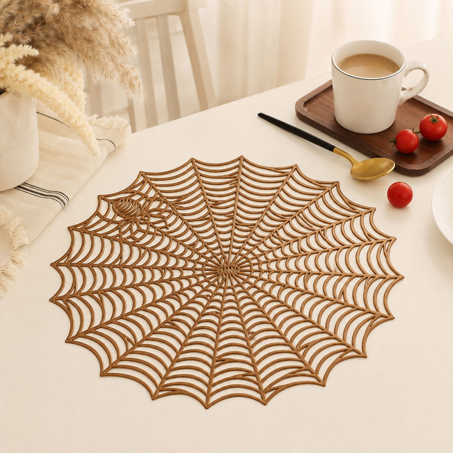 Halloween Spiderweb PVC Waterproof Non-Slip Placemat