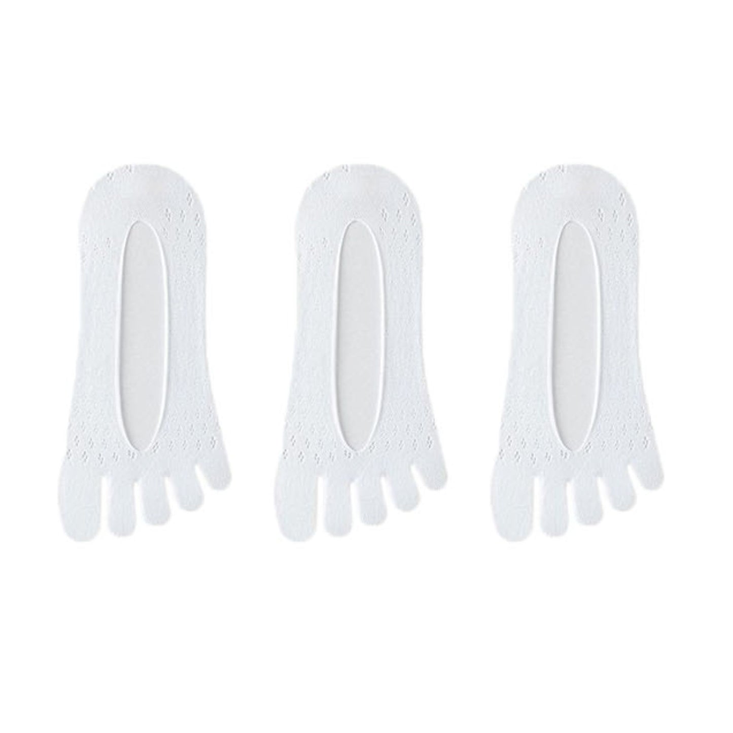 Mesh Toe Socks with Non-Slip Silicone Heel Grip Ultra Low Cut Breathable No Show Sock 3-Pack