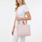 Quilted Puffer Tote Bag with Top Handles and Adjustable Crossbody Strap 11x10x5.5in