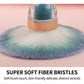 Hourglass Handle Face Powder Brush with Soft Synthetic Bristles and Decorative Clear Base