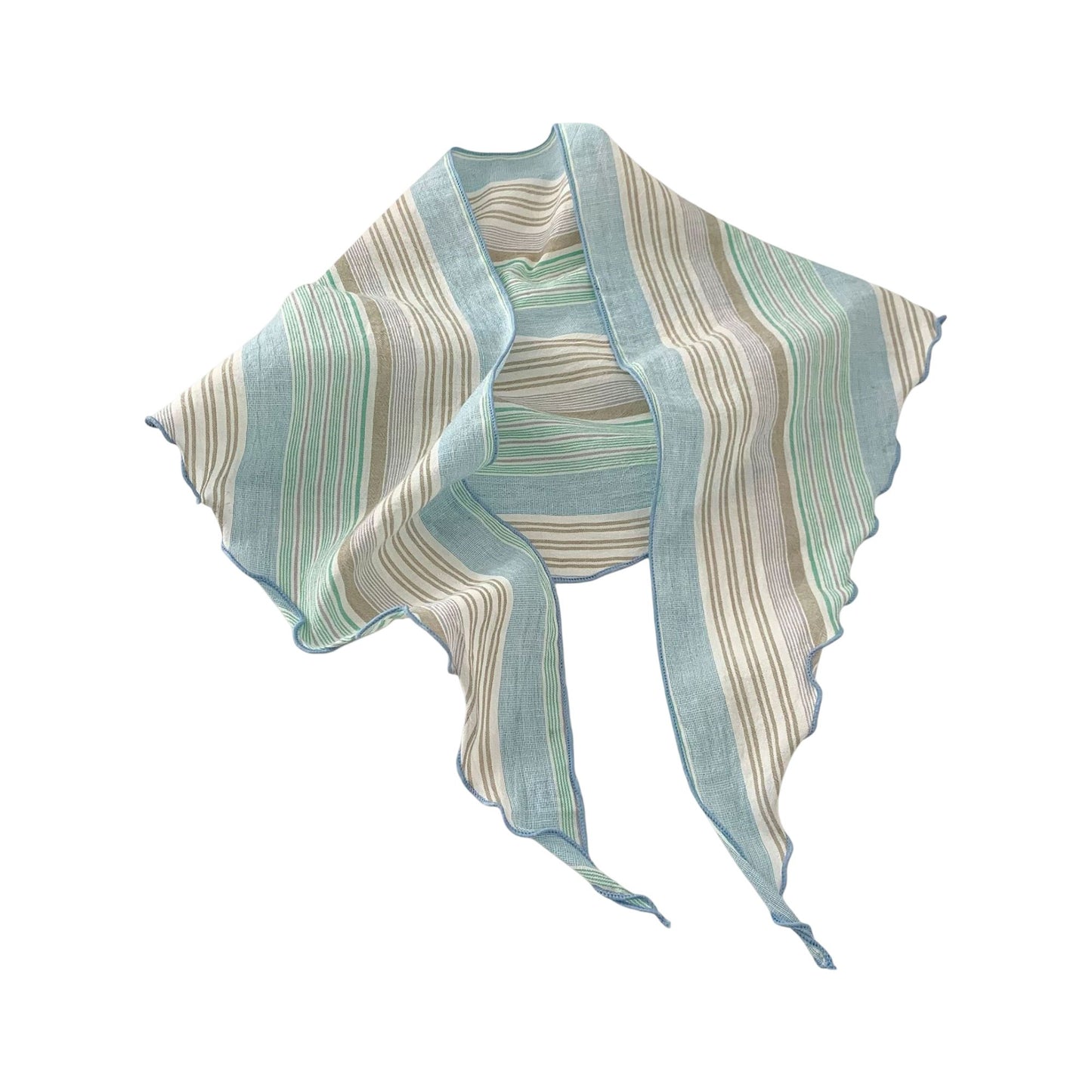 Striped Triangle Scarf Lightweight Soft Neck Head Scarf Casual Layering Wrap 39.5¡Á21.5 Inches