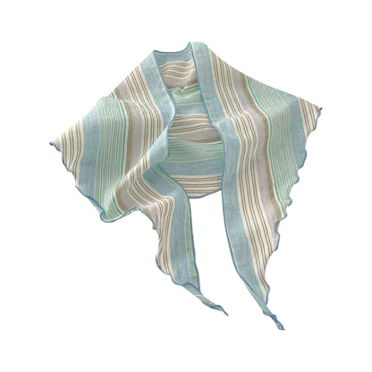 Striped Triangle Scarf Lightweight Soft Neck Head Scarf Casual Layering Wrap 39.5¡Á21.5 Inches
