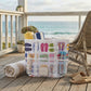 Printed Beach Tote Bag with Mesh Pockets and Shoulder Handles