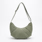 Padded Crescent Shoulder Bag with Wide Strap and Top Zipper Closure 13x7.5x2.5in