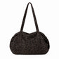 Leopard Print Barrel Shoulder Bag with Zip Closure and Interior Pockets