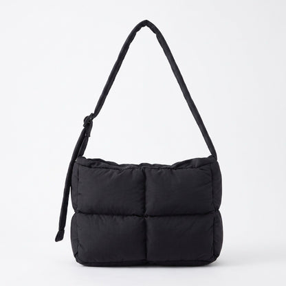 Grid Quilt Padded Rectangular Crossbody Bag with Adjustable Slim Shoulder Strap 9.8x7.9x3.5