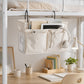 Hanging Bedside Storage Caddy with Hooks and Multiple Pockets Bed Rail Organizer