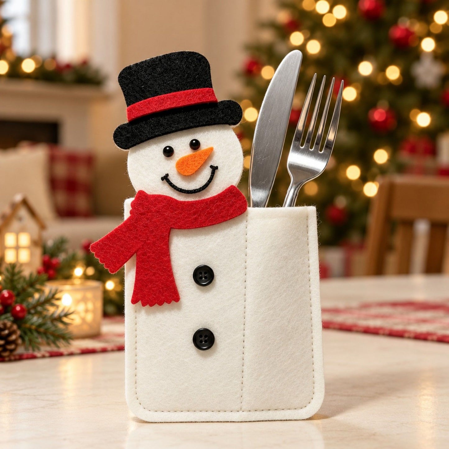 4pk Santa Christmas Silverware Holders