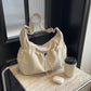 Crossbody Hobo Shoulder Bag with Adjustable Strap Zip Closure and Side Pockets
