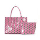 Polka Dot Tote Bag with Matching Cosmetic Pouch Set