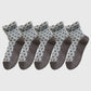5pk Sheer Ankle Socks with Polka Dot Design