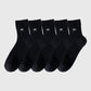 Ribbed Ankle Socks with Bow Embroidery 5Pk