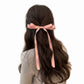 Long Ribbon Bow Hair Clip with Sleek Streamer Tails and Elegant Minimalist Design