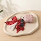 Cherry Bag Charm with Polka Dot Bow Tassel and Key Ring