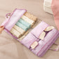 Travel Underwear Organizer Bag with Foldable Compartments and Zipper Pockets