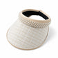 Wide Brim Visor Hat with Faux Pearl Embellished Band and Open Top Design
