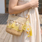 Bag Charm with Hanging Strap and Decorative Accents