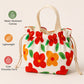 Printed Drawstring Lunch Tote with Top Handles