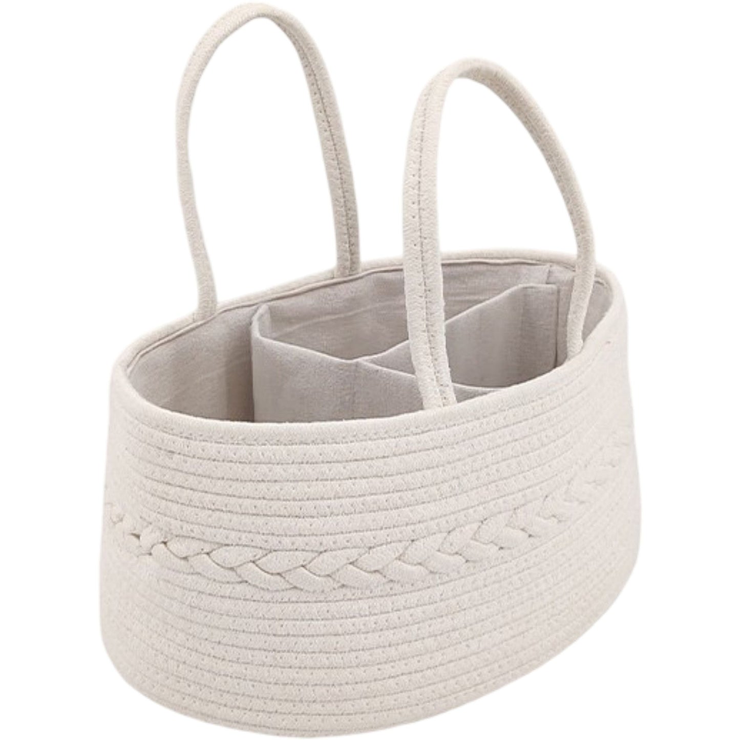 Woven Rope Storage Basket Organizer Bin Soft Cotton Basket for Nursery Shelves Closet Organization