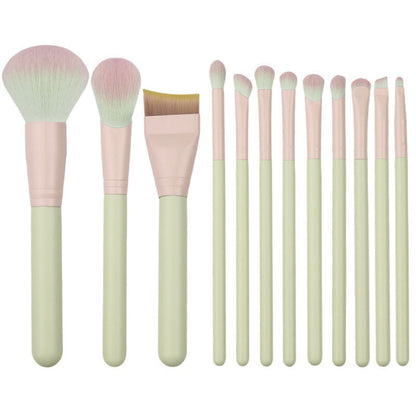 12 Piece Makeup Brush Set with Soft Synthetic Bristles for Face Eye Blending Contour Powder Foundation