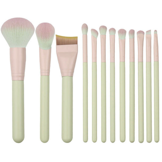 12 Piece Makeup Brush Set with Soft Synthetic Bristles for Face Eye Blending Contour Powder Foundation
