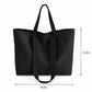 Large Canvas Tote Bag with Zip Closure Shoulder Straps for Work and Travel