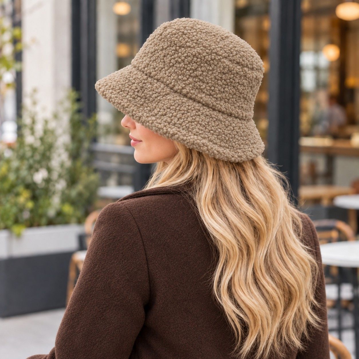 Textured Bucket Hat with Soft Polyester Fabric and Lined Interior
