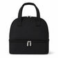 Double Compartment Insulated Lunch Bag with Top Handle and Zipper Closure