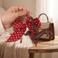 Dachshund Bag Charm with Polka Dot Bow Tassel and Key Ring