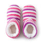 Striped Fuzzy Slipper Boots  US 5-10.5