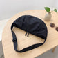 Nylon Crescent Shoulder Bag with Adjustable Strap and Double Zip Closure