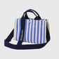 Striped Canvas & Nylon Tote Bag - Multi - functional Shoulder Bag