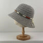 Crochet Bucket Hat Lightweight Breathable Straw Sun Hat with Woven Band