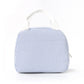 Striped Insulated Lunch Tote Bag with Front Pocket and Zip Closure