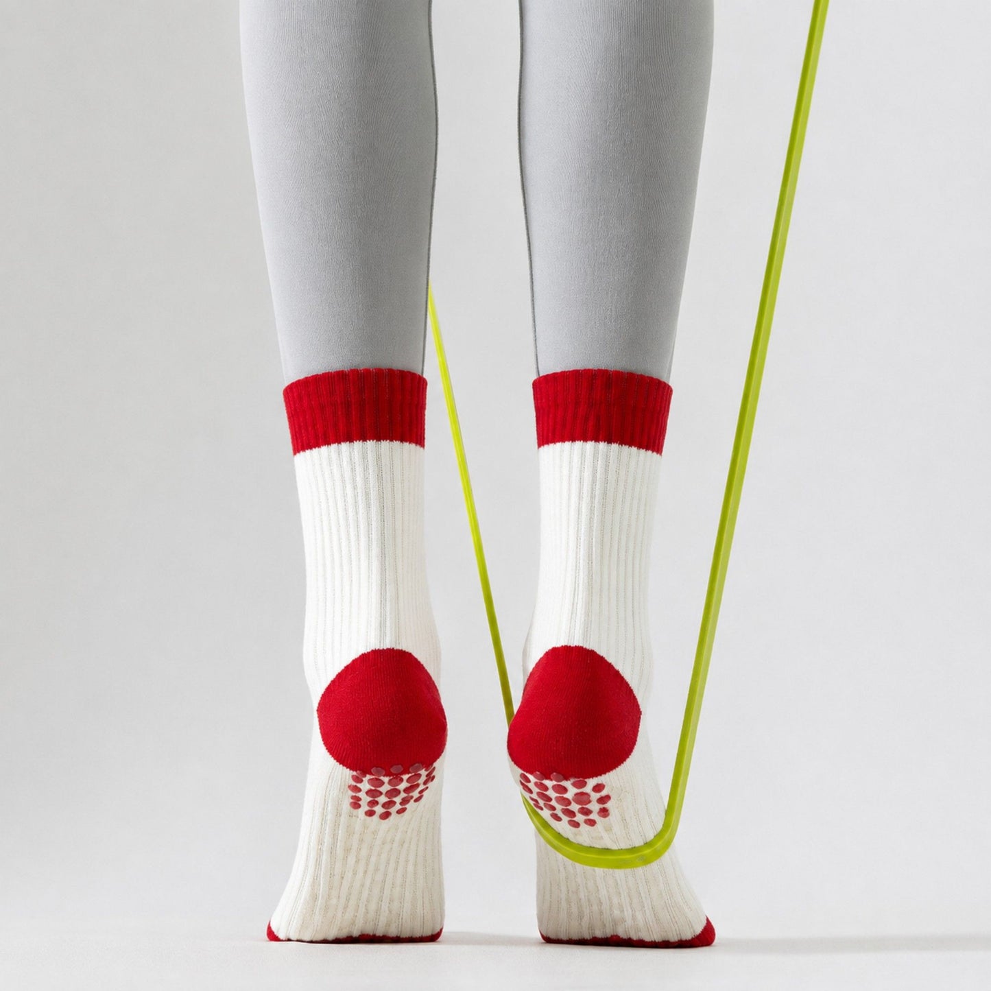 Grip Crew Socks 2 Pair Pack Ribbed Stripe Design