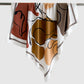 Abstract Art Satin Square Scarf with Braided Border Trim 35.5x35.5in