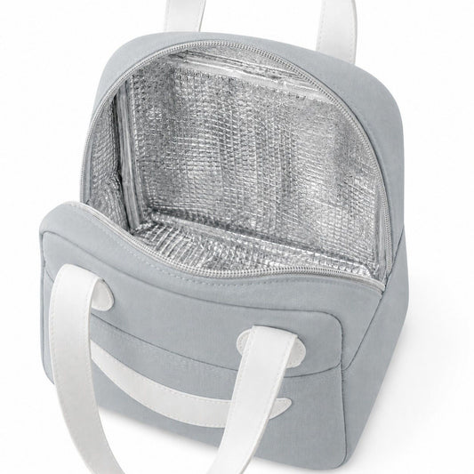 Insulated Lunch Bag with Zip Closure Top Handles and Wipeable Interior for Work School Travel