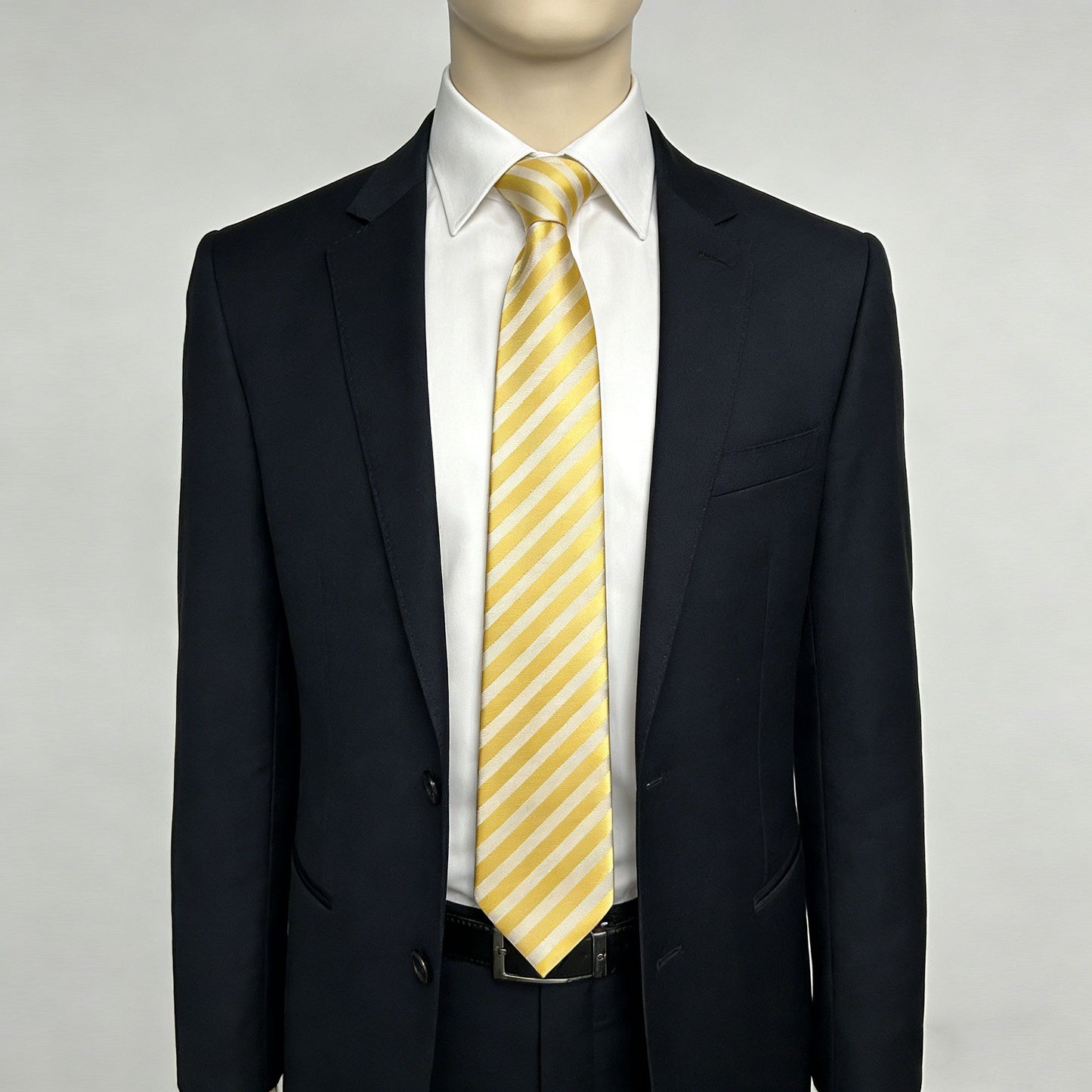 Men's Diagonal Stripe Polyester Tie - Formal Necktie for Business, Weddings & Stylish Daily Wear