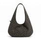 Leopard Print Hobo Tote Bag with Wide Shoulder Strap and Exterior Pocket 12.5x8x0.4in