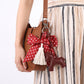 Horse Bag Charm with Polka Dot Bow Tassel and Key Ring