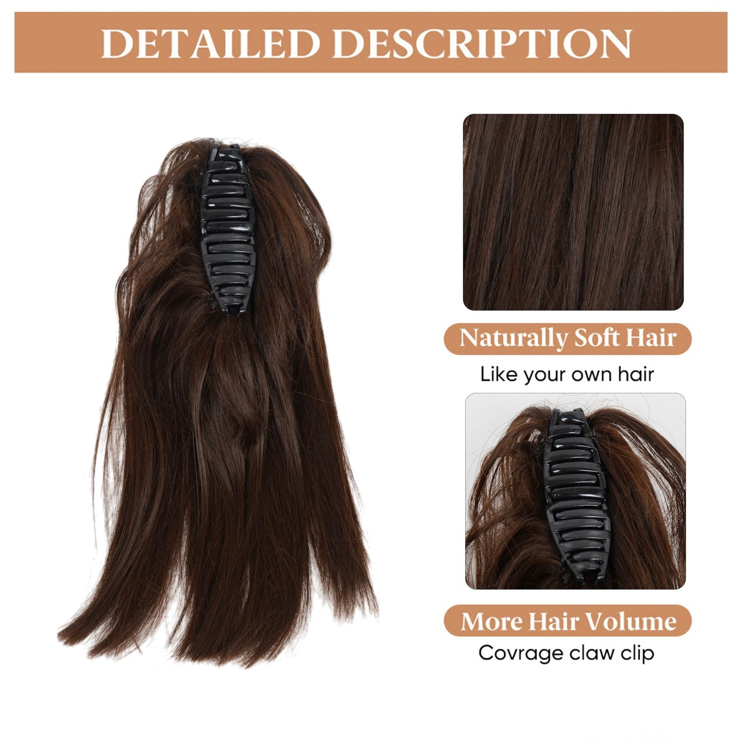 Claw On Ponytail Synthetic Hair Clip In Hair s Hair Piece Ponytail Tail Hair For Women