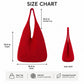 Crochet Tote Bag Red Open Knit Shoulder Bag Large Capacity Hobo Purse