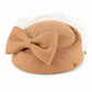 Bow Pillbox Fascinator Hat with Birdcage Veil