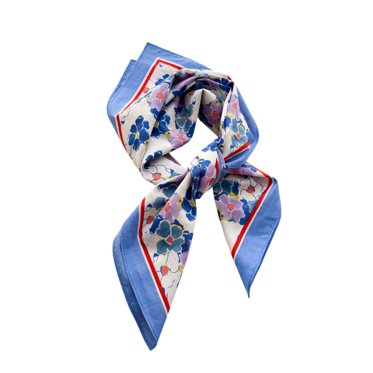 Floral Print Cotton Square Scarf Lightweight Soft Neck Hair Head Scarf Wrap 25.5¡Á25.5 Inches