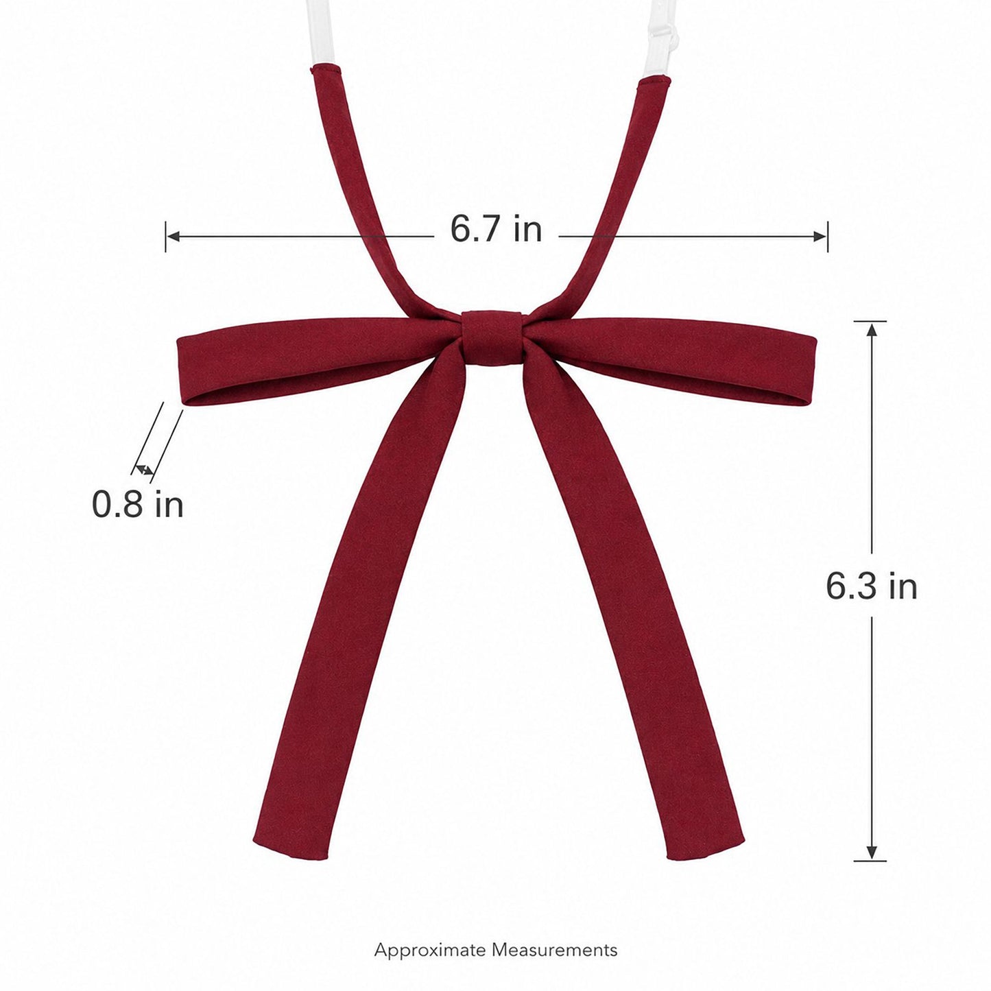 2 Pack Adjustable Pre Tied Long Ribbon Bow Ties for School Uniform Shirts