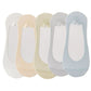 5 Pairs Women No Show Mesh Panel Socks Low Cut Stretch Cotton Liner Non-Slip Design for Ballet Flats and Loafers