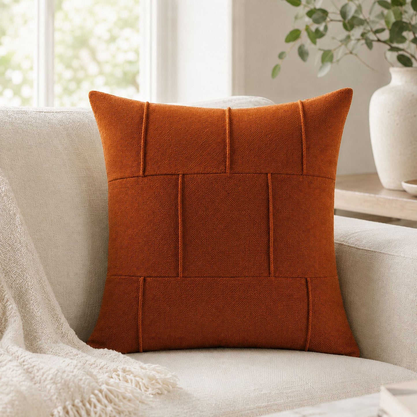 Textured Decorative Throw Pillow Cover Soft Accent Cushion Cover for Sofa Bed