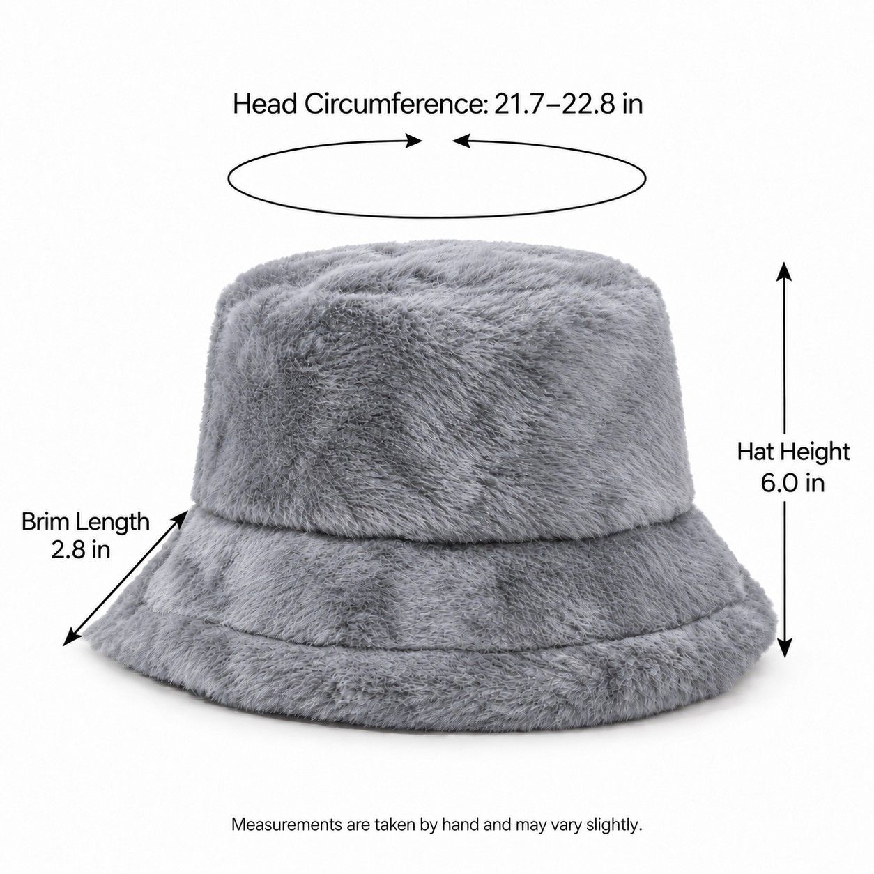 Faux Fur Bucket Hat Soft Plush Winter Casual Fashion Hat