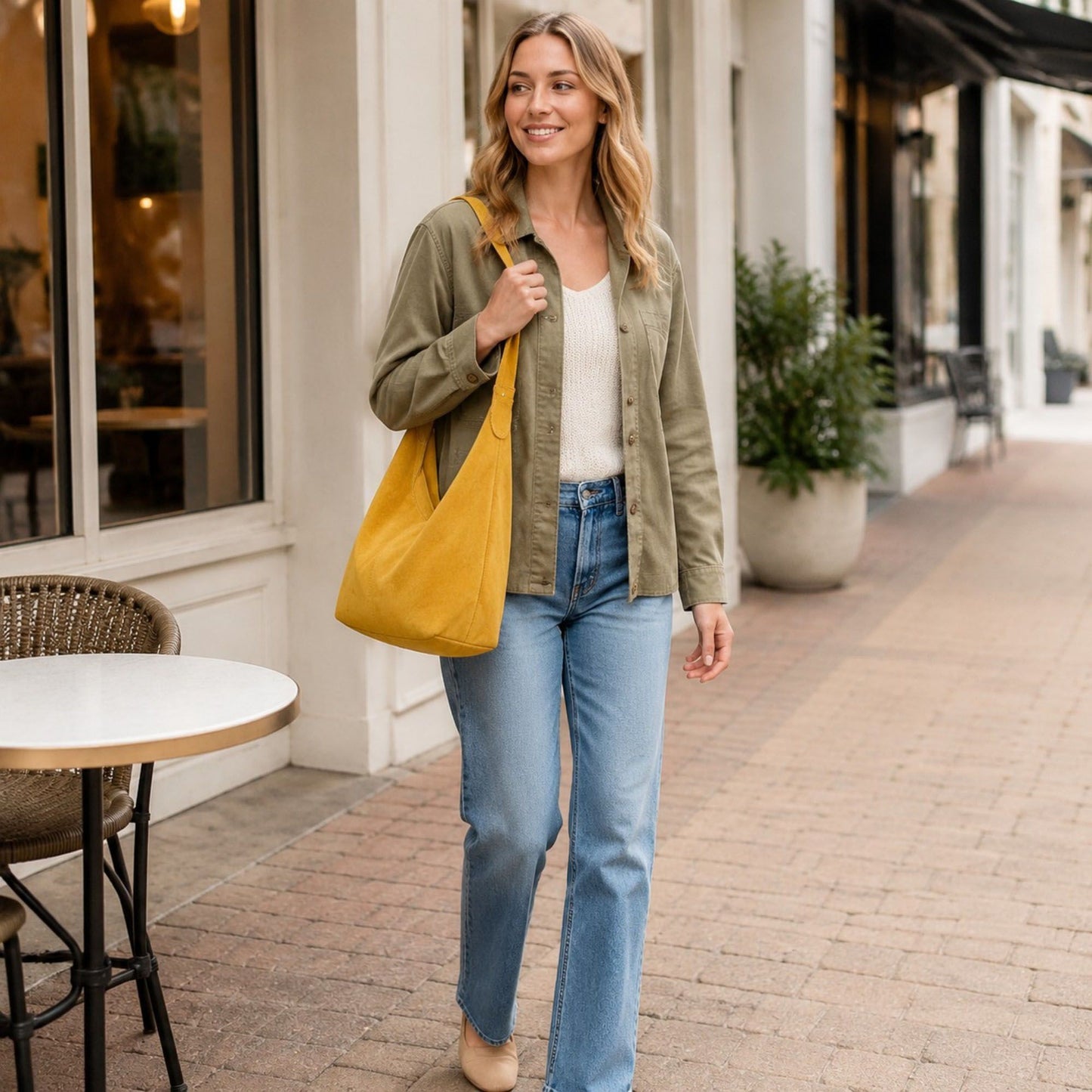 Faux Suede Slouchy Hobo Shoulder Bag
